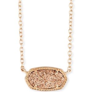 Kendra Scott rose gold drusy “Elisa” necklace